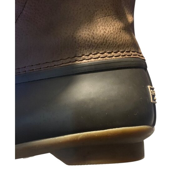 SPERRY Saltwater Brown Lace-Up Waterproof Women's Rain Duck Boots Size 8 - Picture 8 of 8